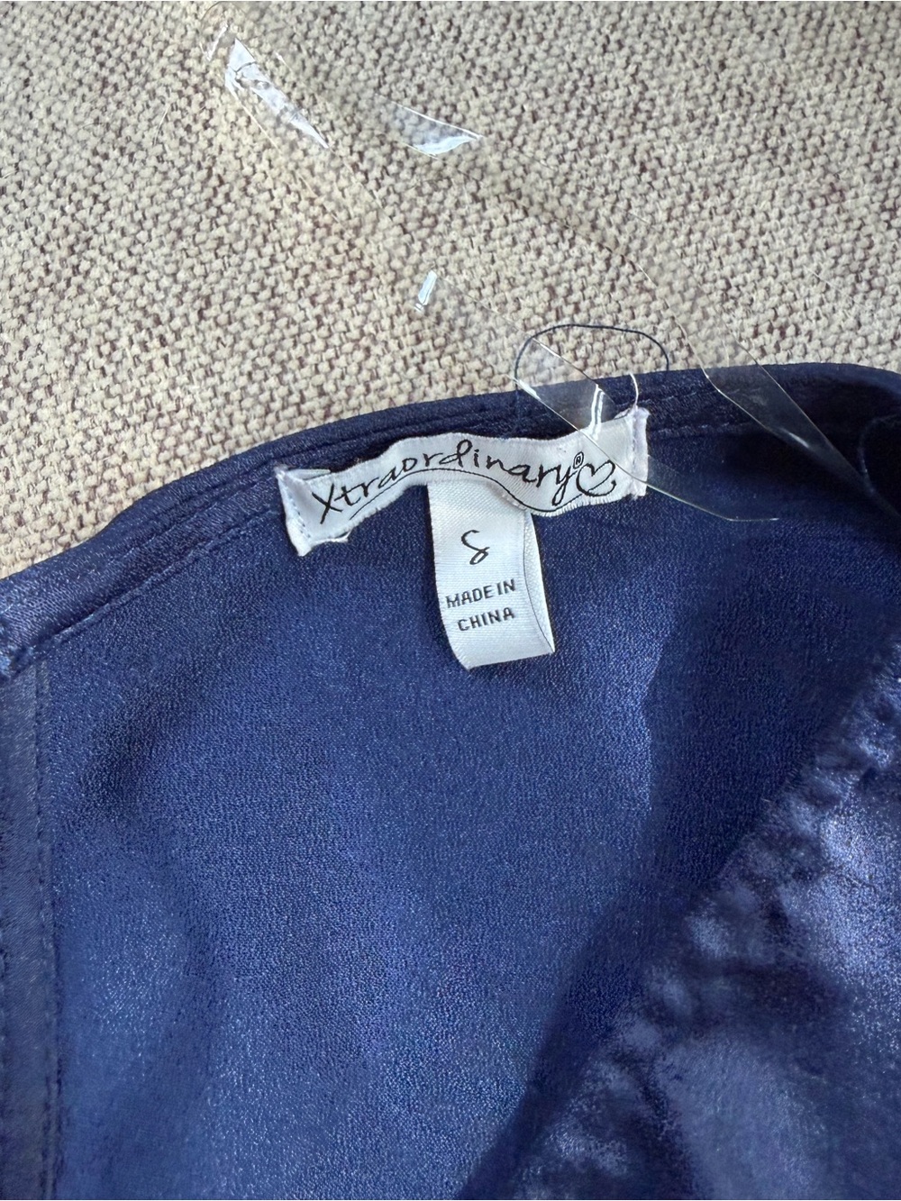 Xtraordinary Navy Wrap-Style Ruffle Mini Dress - Picture 2 of 2